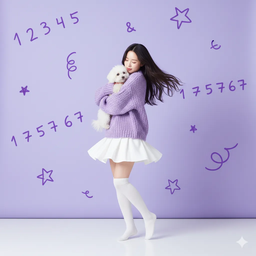 K-pop style girl in purple dancing