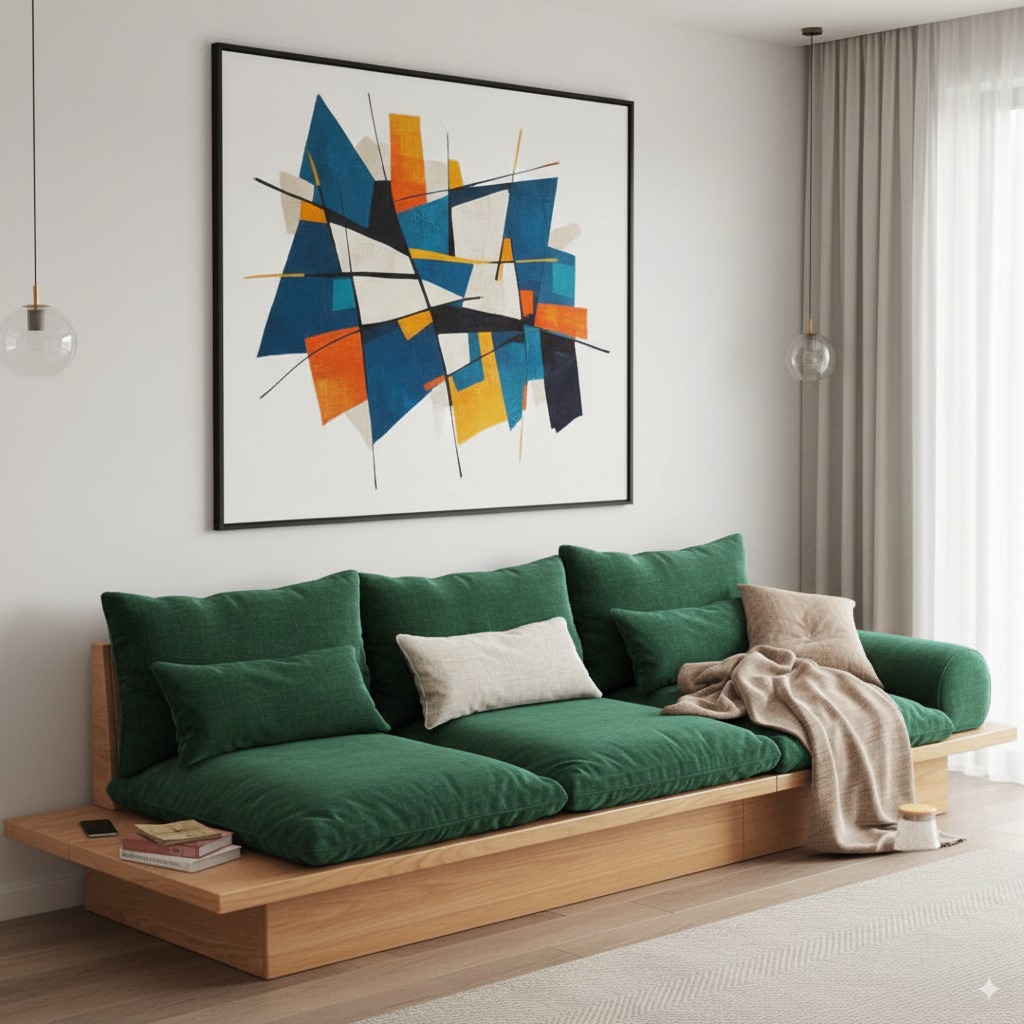 An interior design concept showing a restyled living room