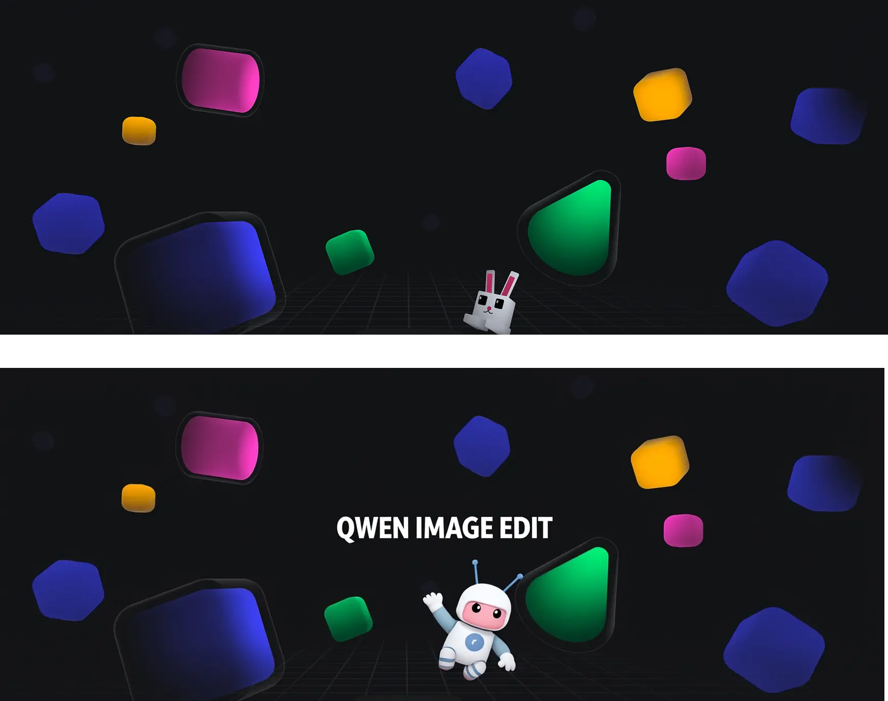 Edited website banner with text addition and background change