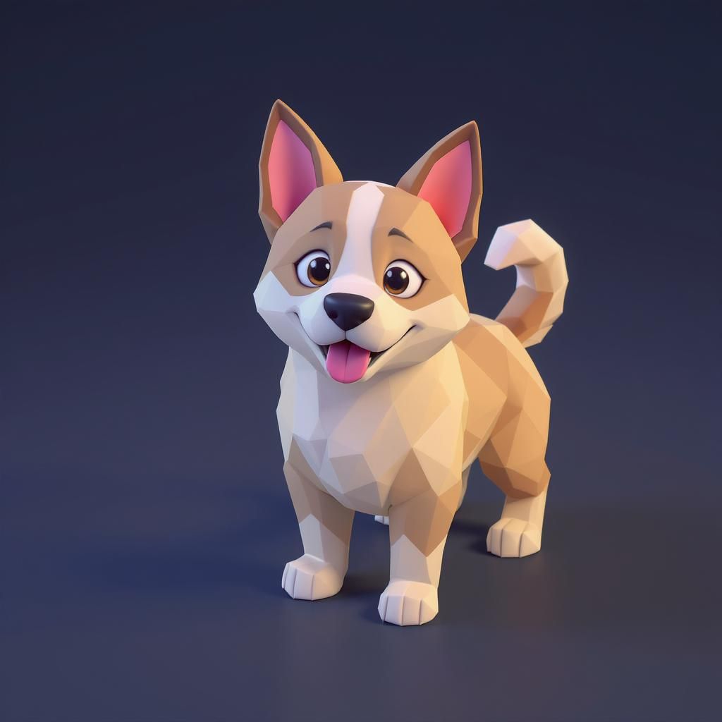 Low poly dog