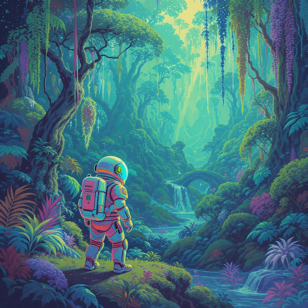 Pixel art astronaut