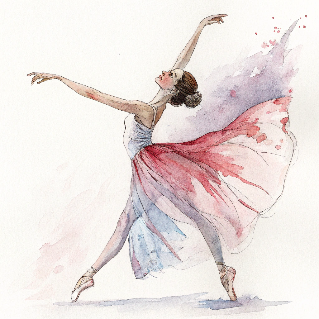 Watercolor dancer portrait