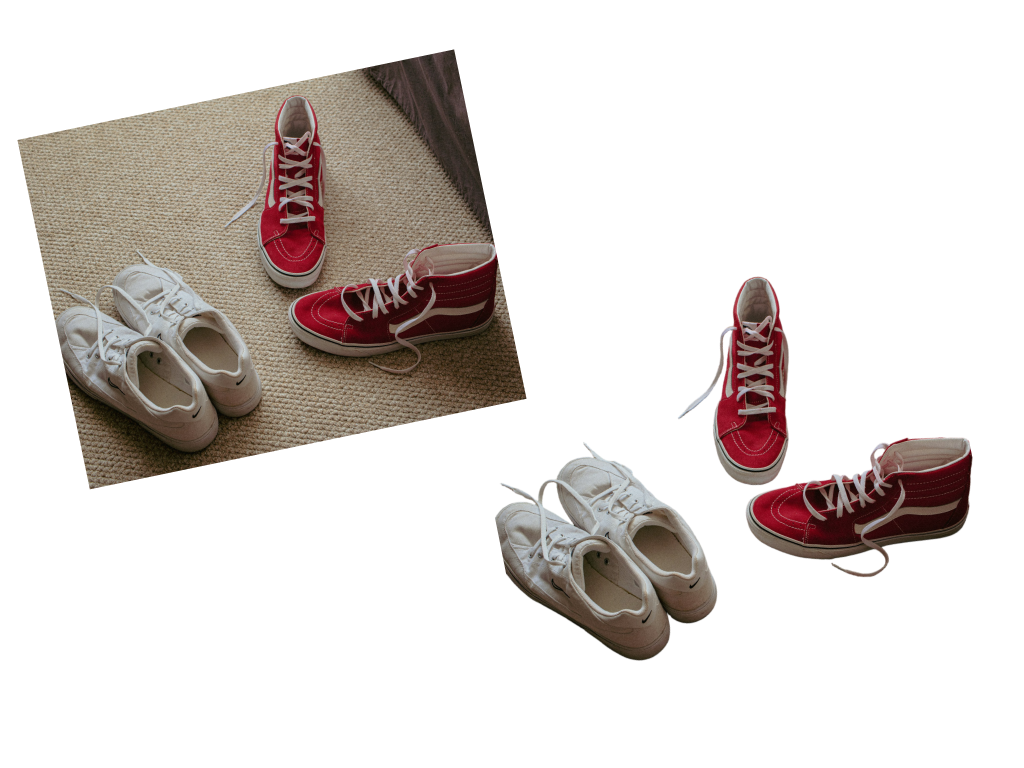 shoees photographed with a natural background and removed background