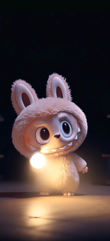 Flashlight Labubu Wallpaper