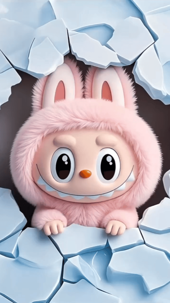 Peek-a-boo Labubu Wallpaper