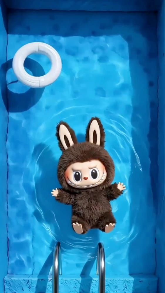 Poolside Chill Labubu Wallpaper