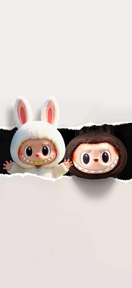 Rabbit Buddies Labubu Wallpaper