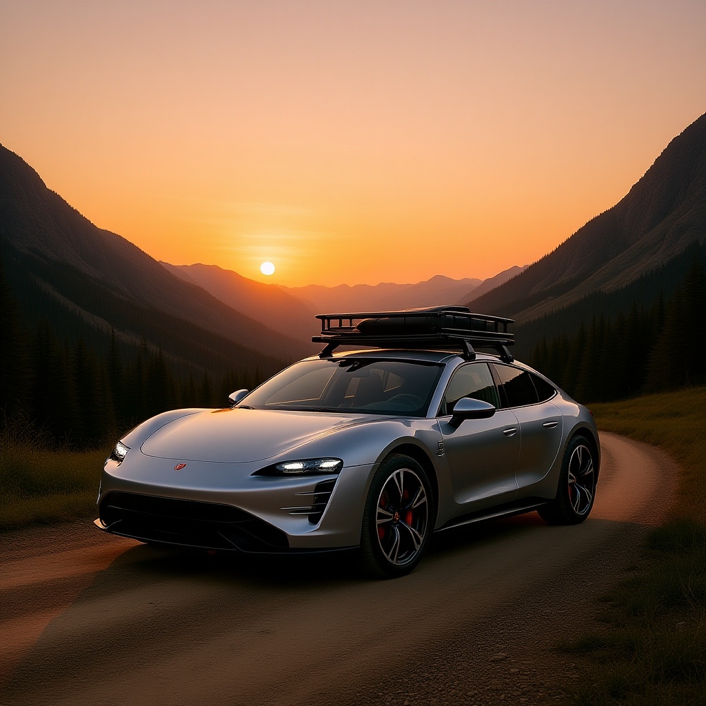 Car in a mountain environment